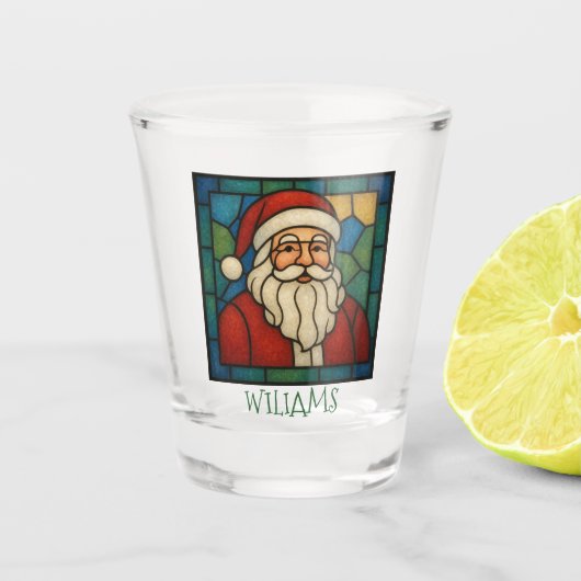 Custom Christmas Santa Art Deco Stained Glass ショットグラス (正面)