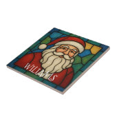 Custom Christmas Santa Art Deco Stained Glass タイル (側面)