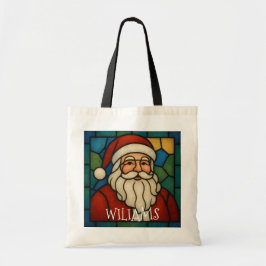 Custom Christmas Santa Art Deco Stained Glass トートバッグ