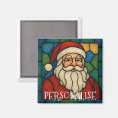 Custom Christmas Santa Art Deco Stained Glass マグネット (正面/裏面)