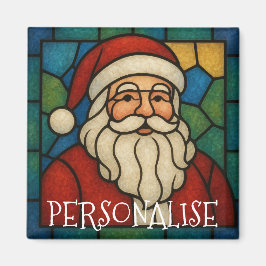 Custom Christmas Santa Art Deco Stained Glass マグネット