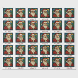 Custom Christmas Santa Art Deco Stained Glass ラッピングペーパー