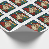 Custom Christmas Santa Art Deco Stained Glass ラッピングペーパー (角)