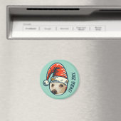 Custom Christmas Santa Personalized Pet Photo マグネット (インサイチュ (食洗機))
