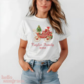 Custom Christmas Sleigh Embroidery Effect Tシャツ