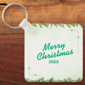 Custom Christmas Square Metal Keychain キーホルダー (正面)