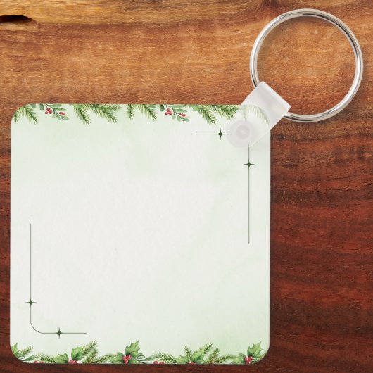 Custom Christmas Square Metal Keychain キーホルダー (裏面)
