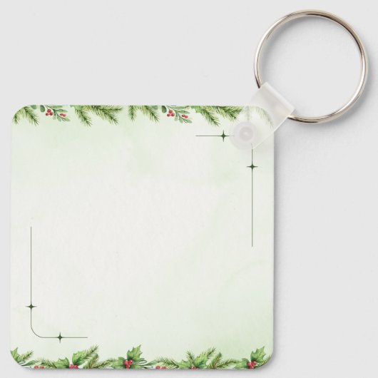 Custom Christmas Square Metal Keychain キーホルダー (裏面)