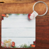 Custom Christmas Square Metal Keychain キーホルダー (裏面)