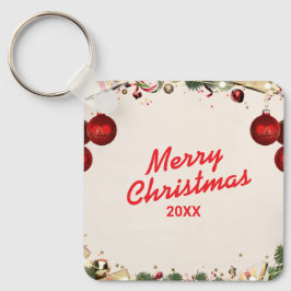 Custom Christmas Square Metal Keychain キーホルダー