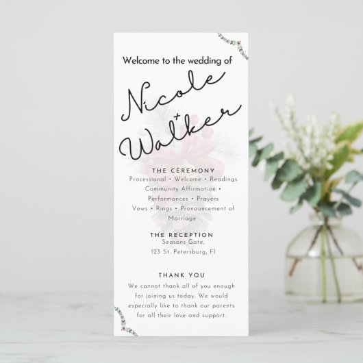 Custom Christmas theme wedding program (スタンド正面)