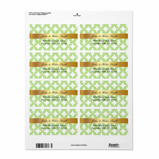 Custom Christmas TREE green Laura ラベル (フルシート)