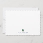 Custom Christmas Tree Holiday Stripe Stationary サンキューカード (正面)