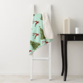 Custom Christmas Tree & Reindeer Cozy Holiday Gift シェルパブランケット (インサイチュ)