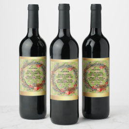 Custom Christmas Wine Labels green Laura ワインラベル