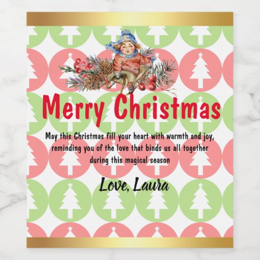 Custom Christmas Wine Labels: Spread Holiday Cheer ワインラベル (シングルラベル)