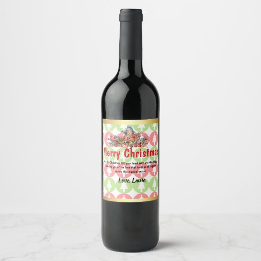 Custom Christmas Wine Labels: Spread Holiday Cheer ワインラベル (正面)