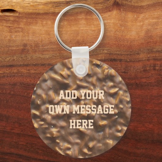 Custom Chunky Chocolate Custom Text キーホルダー (正面)