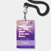 Custom Church Greeter Welcome Team Name Tag バッジ (ストラップ付き表面)