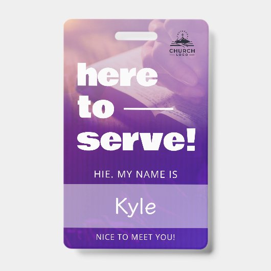 Custom Church Name Badge ID Template バッジ (正面)