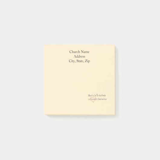 Custom Church Name Blest Be the Tie ポストイット (正面)