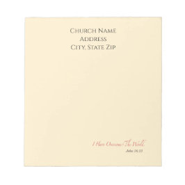 Custom Church Name I have overcome the World ノートパッド