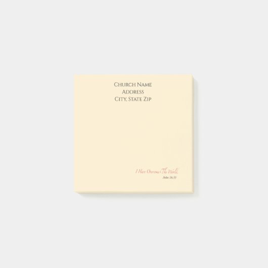 Custom Church Name I have overcome the World ポストイット (正面)
