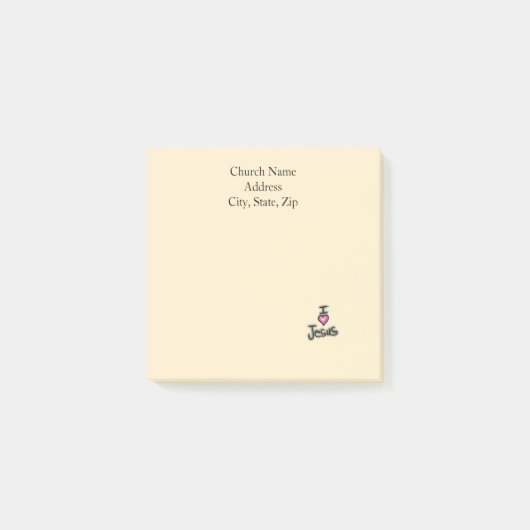 Custom Church Name I Love Jesus  ポストイット (正面)