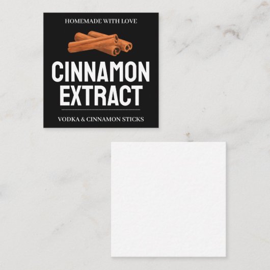 Custom Cinnamon Extract label VE011_01sqv2 スクエア名刺 (正面/裏面)