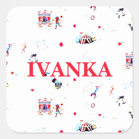 custom circus inspired carnival big top fair スクエアシール (正面)