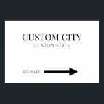Custom City and State Arrow Mileage ポスター<br><div class="desc">Custom City and State Arrow Mileage</div>