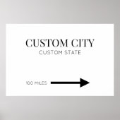 Custom City and State Arrow Mileage ポスター (正面)