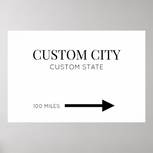 Custom City and State Arrow Mileage ポスター (正面)