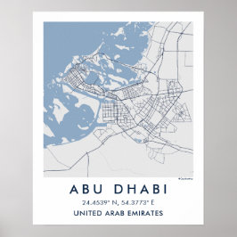 Custom City Map Abu Dhabi UAE Wall Art Poster ポスター