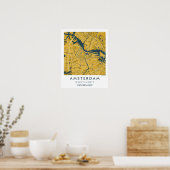 Custom City Map Amsterdam Netherlands Poster ポスター (キッチン)