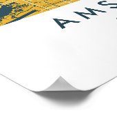 Custom City Map Amsterdam Netherlands Poster ポスター (角)