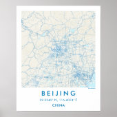 Custom City Map Beijing China Wall Art Poster ポスター (正面)