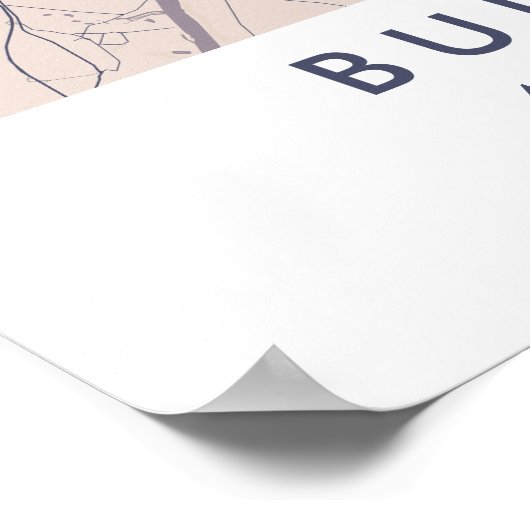 Custom City Map Budapest Hungary Wall Art Poster ポスター (角)