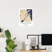 Custom City Map Copenhagen Denmark Wall Art Poster ポスター (ホームオフィス)