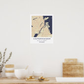 Custom City Map Copenhagen Denmark Wall Art Poster ポスター (キッチン)