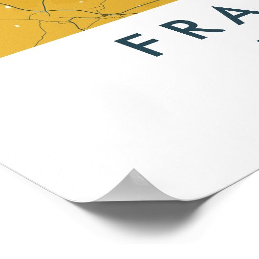 Custom City Map Frankfurt Germany Wall Art Poster ポスター (角)