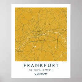 Custom City Map Frankfurt Germany Wall Art Poster ポスター