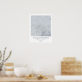 Custom City Map Guangzhou China Wall Art Poster ポスター (キッチン)