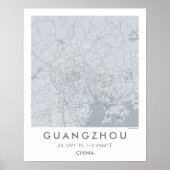 Custom City Map Guangzhou China Wall Art Poster ポスター (正面)