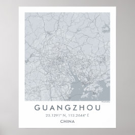 Custom City Map Guangzhou China Wall Art Poster ポスター