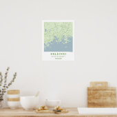 Custom City Map Helsinki Finland Wall Art Poster ポスター (キッチン)