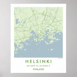 Custom City Map Helsinki Finland Wall Art Poster ポスター