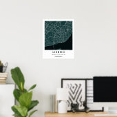Custom City Map Lisbon Portugal Wall Art Poster ポスター (ホームオフィス)