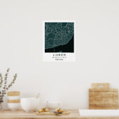 Custom City Map Lisbon Portugal Wall Art Poster ポスター (キッチン)