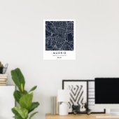Custom City Map Madrid Spain Wall Art Poster ポスター (ホームオフィス)